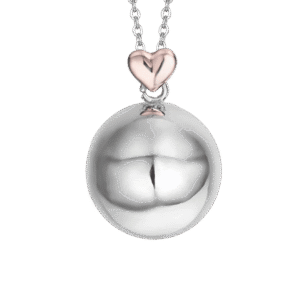 COLLANA CHIAMA ANGELI IN ACCIAIO, CIONDOLO IN METALLO CON CUORE ROSE' LUCA BARRA