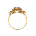Anello oro giallo con rubino e diamanti mod vintage