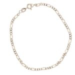 Bracciale oro bianco lucido lavorato tre piu uno