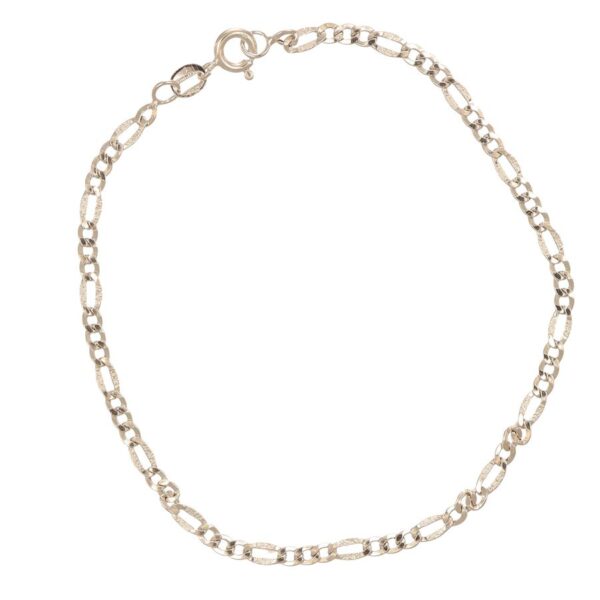 Bracciale oro bianco lucido lavorato tre piu uno