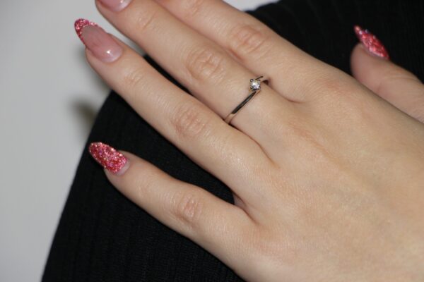 Anello oro bianco solitario con diamante donna oro