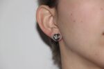 Orecchini oro bianco cuore con zircone