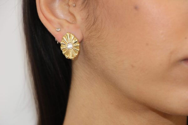 Orecchini oro giallo con zircone