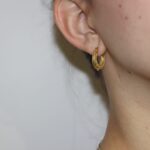 Orecchini oro giallo cerchietti lavorati