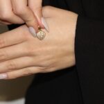 Ciondolo oro giallo cuore con zirconi