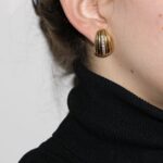 Orecchini oro giallo con zirconi bianchi