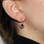 Orecchini oro giallo con zirconi blu e bianchi
