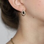 Orecchini oro giallo con zirconi blu e bianchi