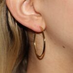 Orecchini oro giallo cerchi medi lisci