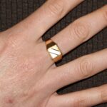 Anello tre ori lucido satinato uomo