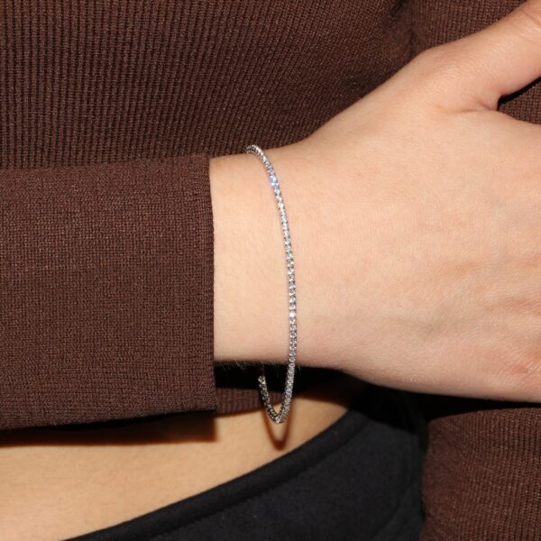 Bracciale oro bianco tennis con zirconi bianchi