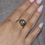 Anello due ori con zirconi modello vintage