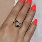 Anello oro giallo incrociato con zirconi