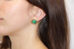 ORECCHINI IN OTTONE KLK GIOIELLI CON PIETRE MALACHITE
