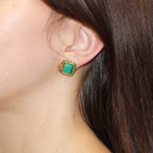 orecchini in ottone klk gioielli con pietre malachite