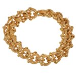 Bracciale oro giallo catena lucido satinato