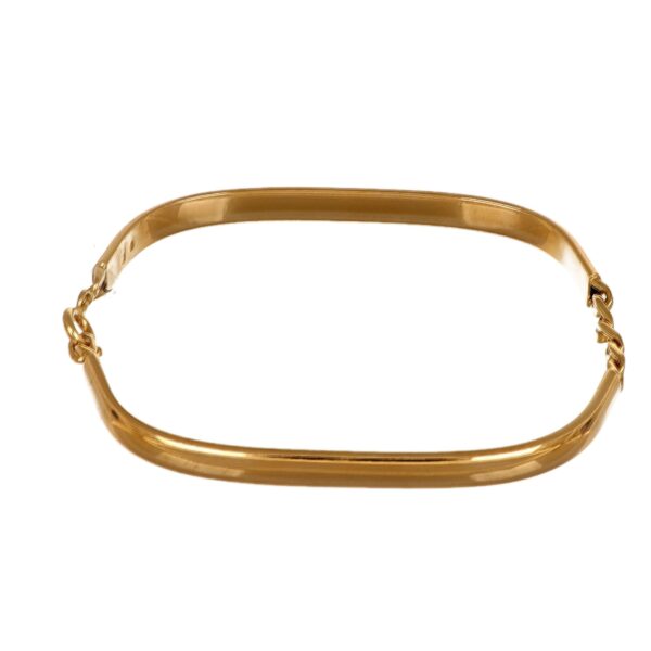 Bracciale oro giallo semirigido con catenella