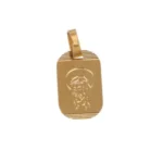 CIONDOLO ORO GIALLO MEDAGLIA LUCIDO SATINATA VOLTO GESU