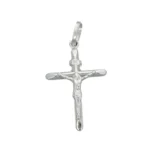 Ciondolo oro bianco croce con gesu