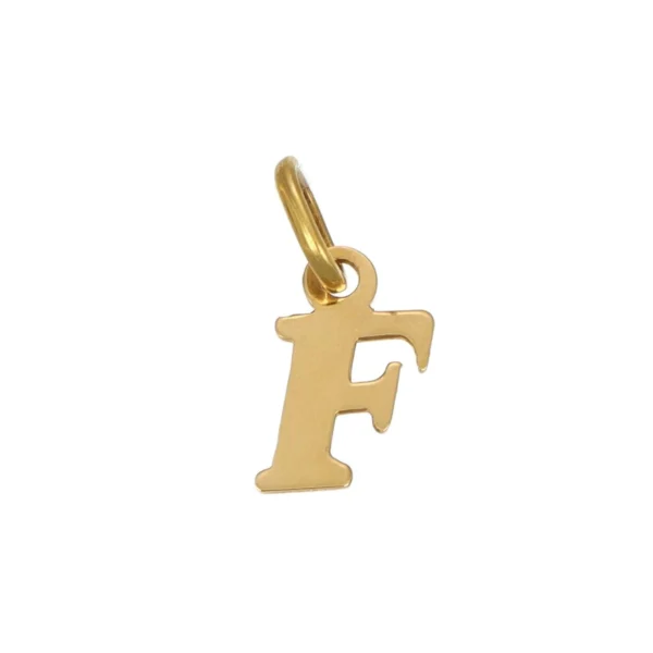 Ciondolo oro giallo lettera f