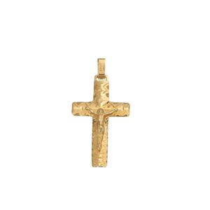 CIONDOLO ORO GIALLO CROCE CON GESU