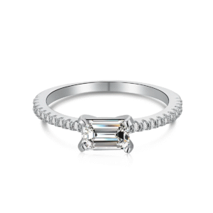 ANELLO ALMIRA GIOIELLI ARGENTO SOLITARIO TAGLIO SMERALDO MINI ALMIRA GIOIELLI
