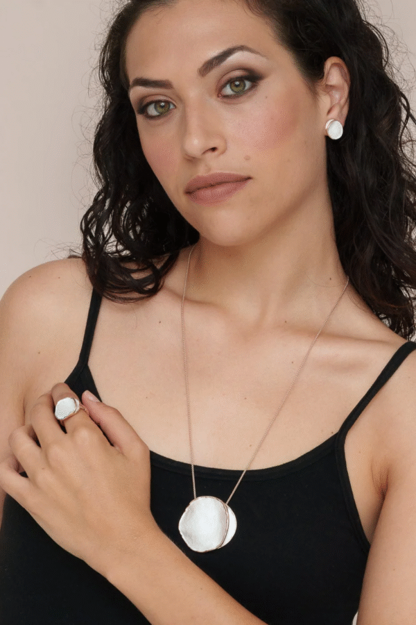 COLLANA CATENA LUNGA ZAMA KLK GIOIELLI TONDO BIANCA