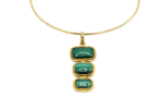 COLLANA OTTONE KLK GIOIELLI CON PIETRE MALACHITE