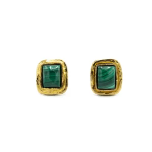 ORECCHINI IN OTTONE KLK GIOIELLI CON PIETRE MALACHITE