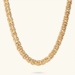 COLLANA CATENA BIZANTINA PLACCATA IN ORO ETRUSCA GIOIELLI