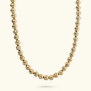 COLLANA GIROCOLLO CON SFERE MARTELLATE PLACCATA IN ORO ETRUSCA GIOELLI