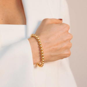 bracciale con sfere satinate placcato in oro