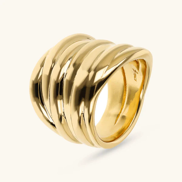 ANELLO A FASCIA GRADUATO TEXTURE RIGATA ETRUSCA GIOELLI