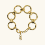 BRACCIALE AD ANELLI MARTELLATO PLACCATO IN ORO ETRUSCA GIOELLI