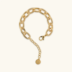 BRACCIALE MAGLIA OVALETEXTURE RIGATA PLACCATO IN ORO ETRUSCA GIOELLI