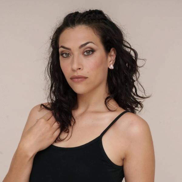 ORECCHINI OTTONE TRIANGOLO OPACO CON CRISTALLO BLU KLK GIOIELLI