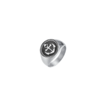 ANELLO UOMO IN ACCIAIO CON ANCORA E SMALTO NERO