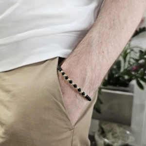 bracciale oro rosa con ematite dalù