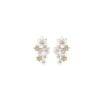 ORECCHINI ACCIAIO DORATI LOBO CON FIORI SMALTATI E ZIRCONI GUESS