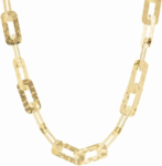 COLLANA CATENA RETTANGOLARE PIATTA MARTELLATA ETRUSCA GIOELLI