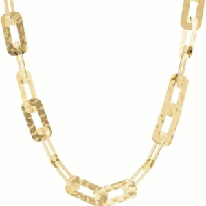 COLLANA CATENA RETTANGOLARE PIATTA MARTELLATA ETRUSCA GIOELLI