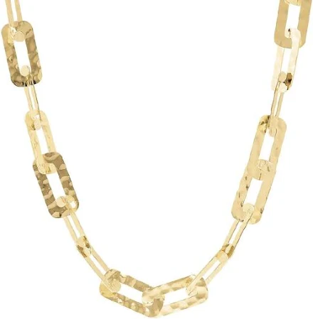 COLLANA CATENA RETTANGOLARE PIATTA MARTELLATA ETRUSCA GIOELLI