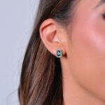 ORECCHINI DONNA IN ACCIAIO CRISTALLI E ZIRCONE VERDE LUCA BARRA