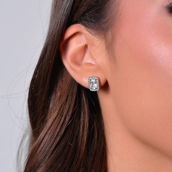 ORECCHINI DONNA IN ACCIAIO CRISTALLI E ZIRCONE LUCA BARRA