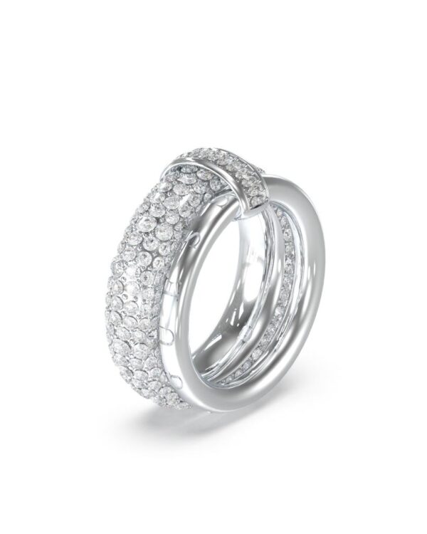 ANELLO ACCIAIO DOPPIA FASCIA CON ZIRCONI GUESS