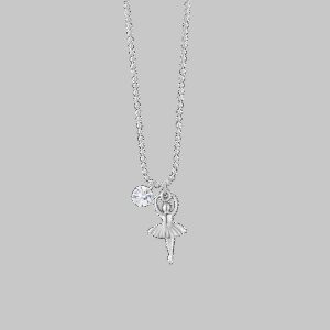 COLLANA DONNA IN ACCIAIO CON BALLERINA E ZIRCONE BIANCO LUCA BARRA