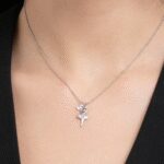 COLLANA DONNA IN ACCIAIO CON BALLERINA E ZIRCONE BIANCO LUCA BARRA