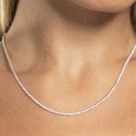 COLLANA TENNIS DONNA IN ACCIAIO CON ZIRCONI BIANCHI COLORE ORO LUCA BARRA