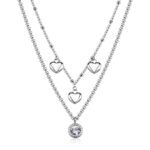 COLLANA DOPPIOFILO AURORA IN ACCIAIO 316L, CON CRISTALLI  S'AGAPO