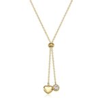 COLLANA A Y AURORA IN ACCIAIO 316L, FINITURA PVD CRISTALLI E CUORE S'AGAPO